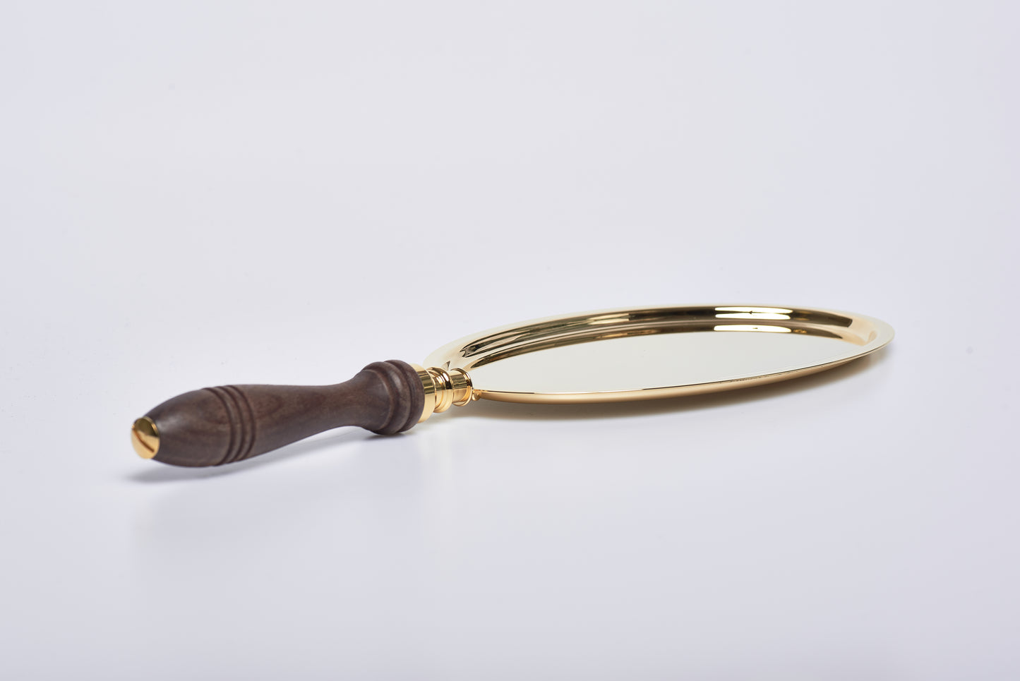 Vassoio con Manico in Ottone Dorato