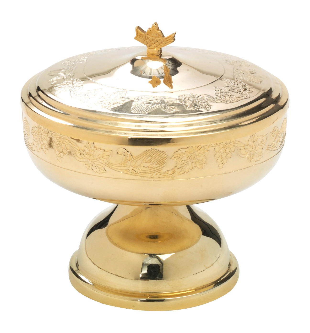 Pisside in Ottone Dorato Altezza 14 cm