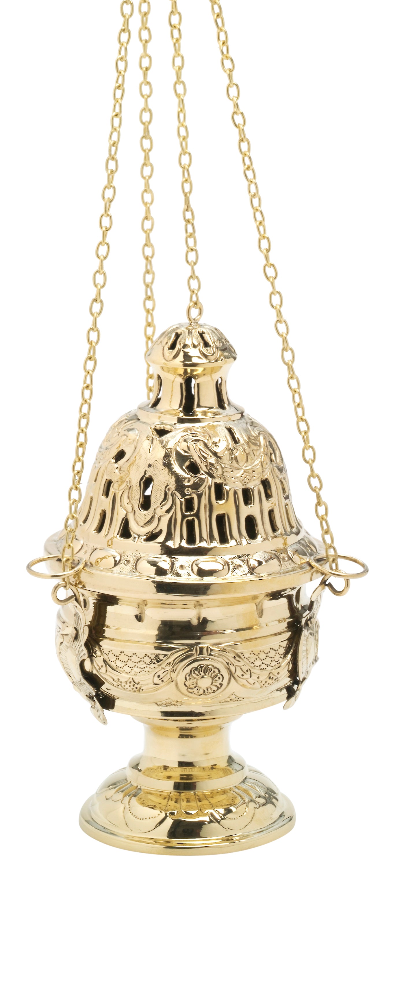 Turibolo in Ottone Dorato Lucido Altezza 24 cm