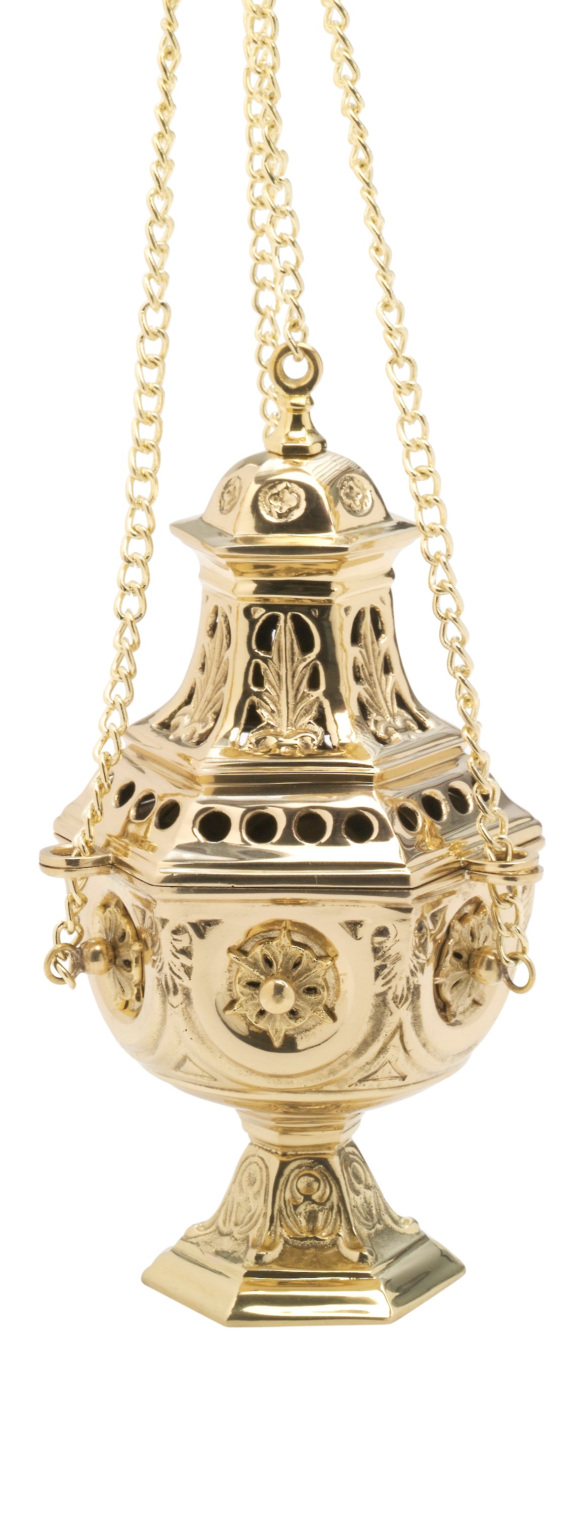 Turibolo in Ottone Dorato Lucido Altezza 27 cm