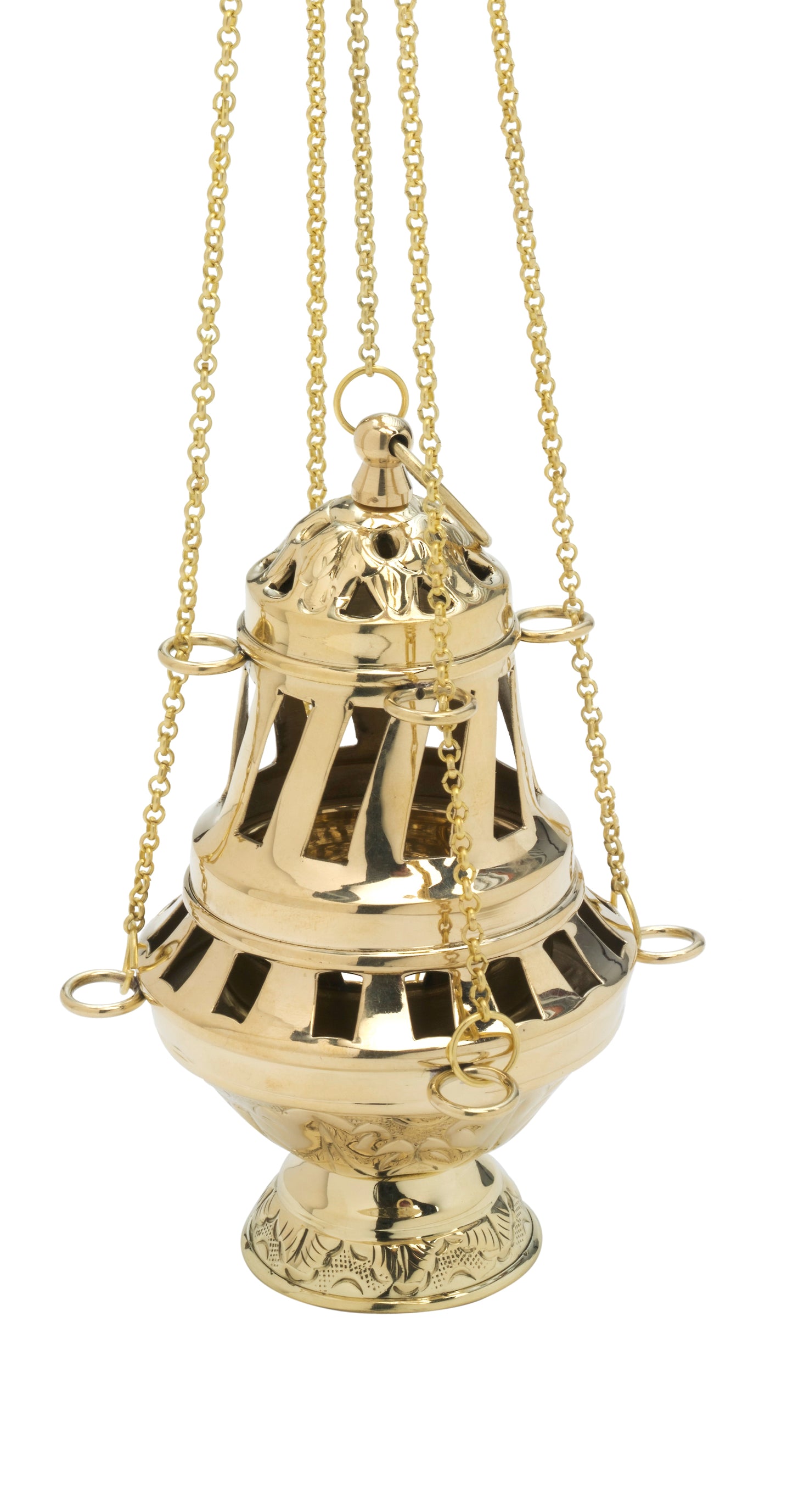 Turibolo in Ottone Dorato Lucido Altezza 16 cm