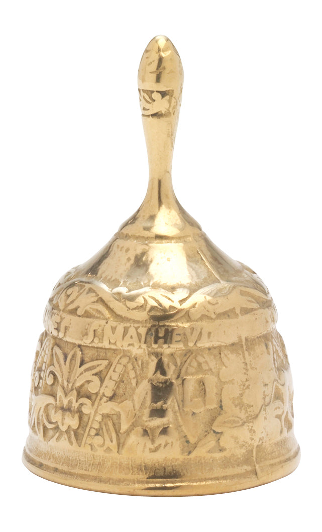 Campanello Liturgico in Ottone Evangelista Mini Dorato Altezza 10 cm