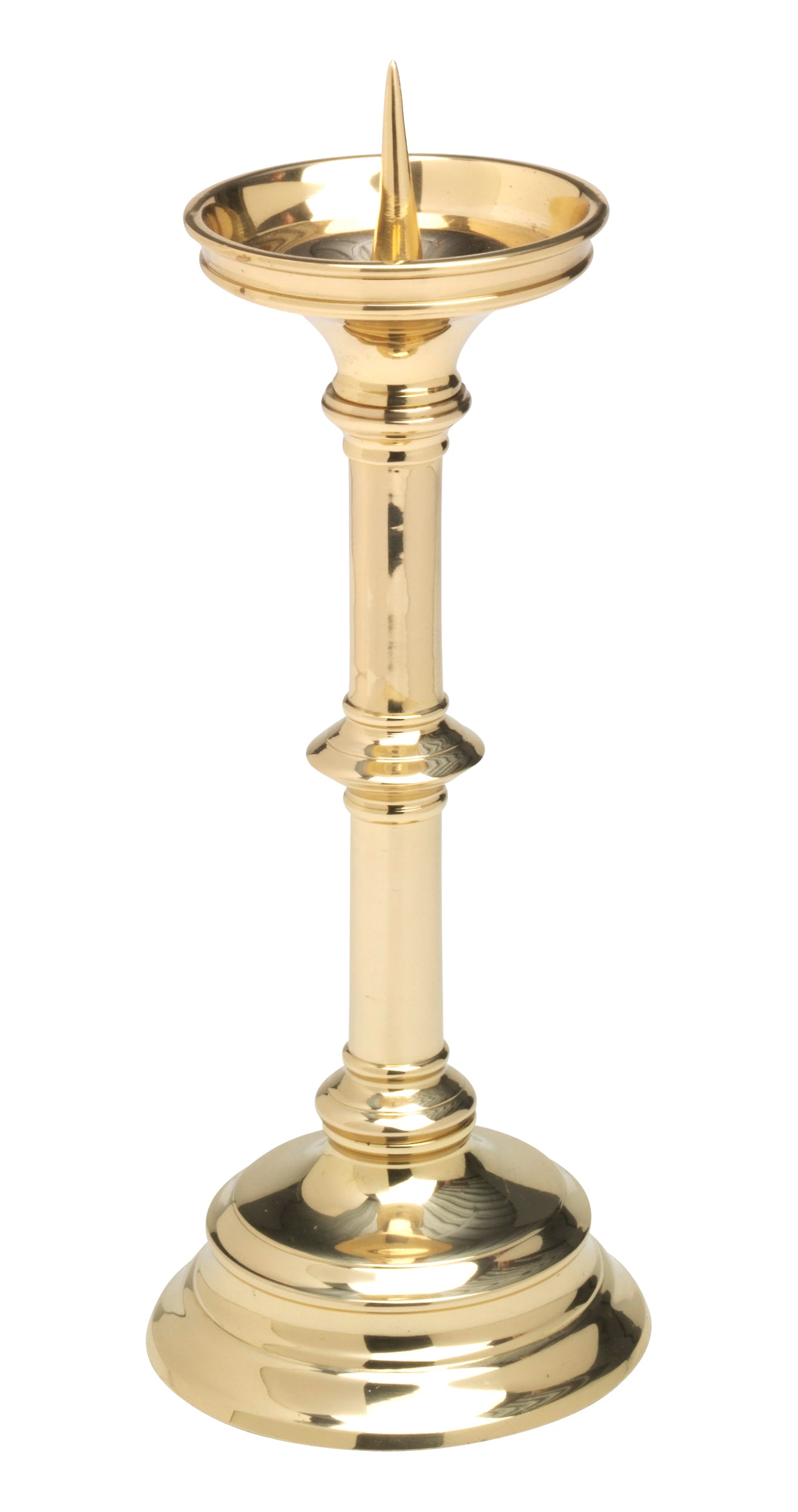 Candeliere da Altare in Ottone Dorato Altezza 32 cm