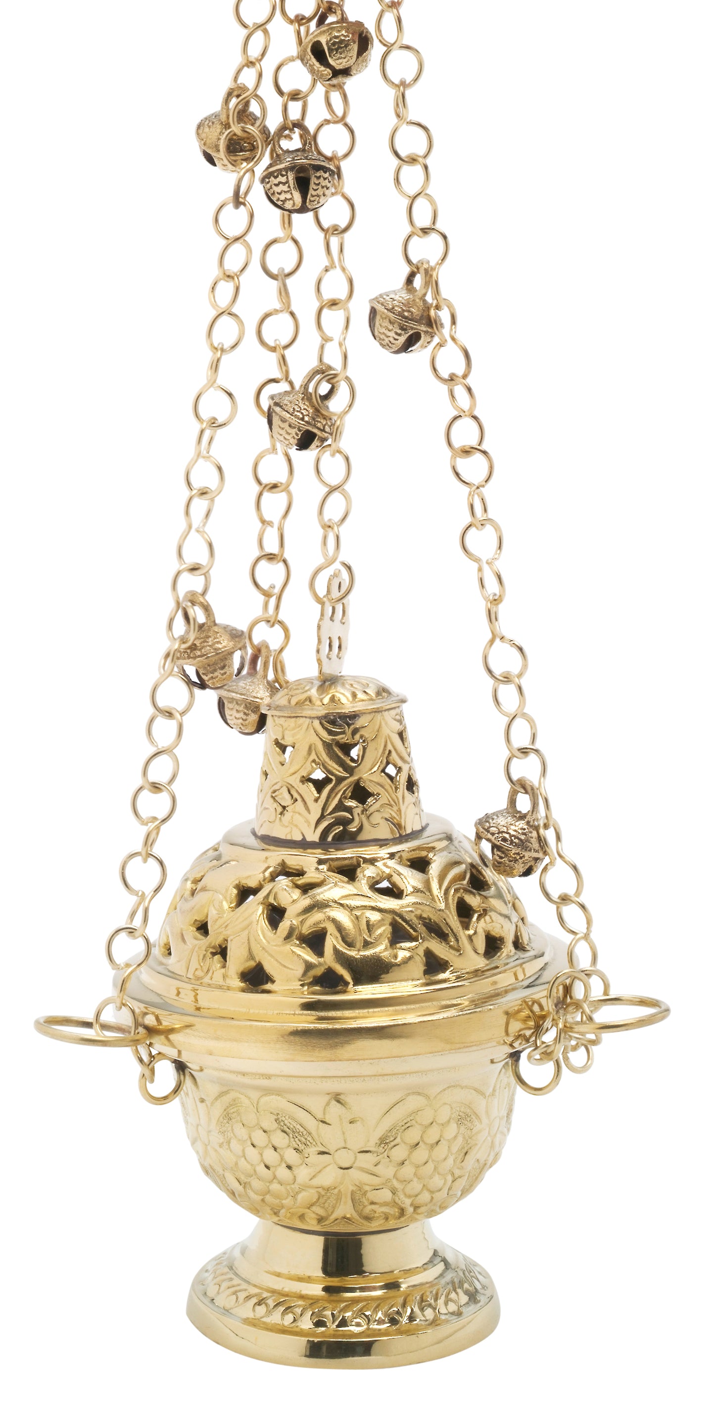 Turibolo in Ottone Dorato Lucido Altezza 16 cm
