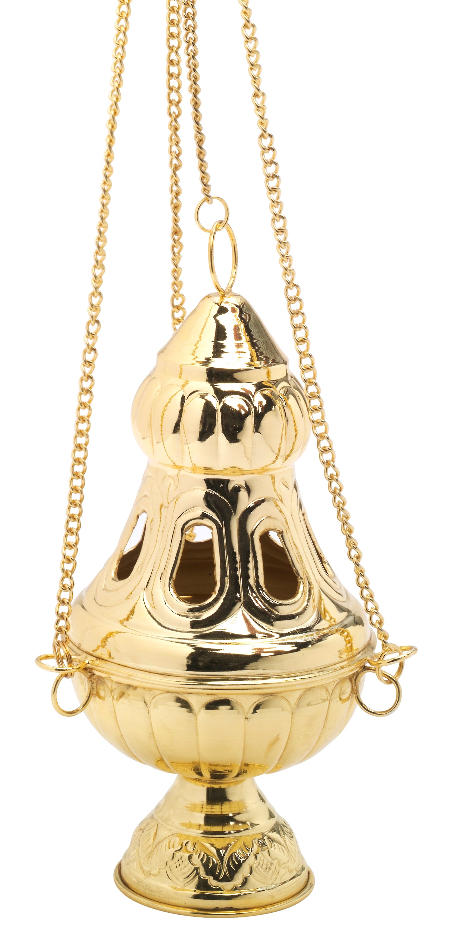 Turibolo in Ottone Dorato Lucido Altezza 24 cm