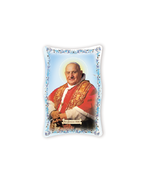Quadro da Parete Sagomato con Immagine Papa Giovanni XXIII Effetto Lucido Cornice e Decoro a Rilievo 25x40 cm