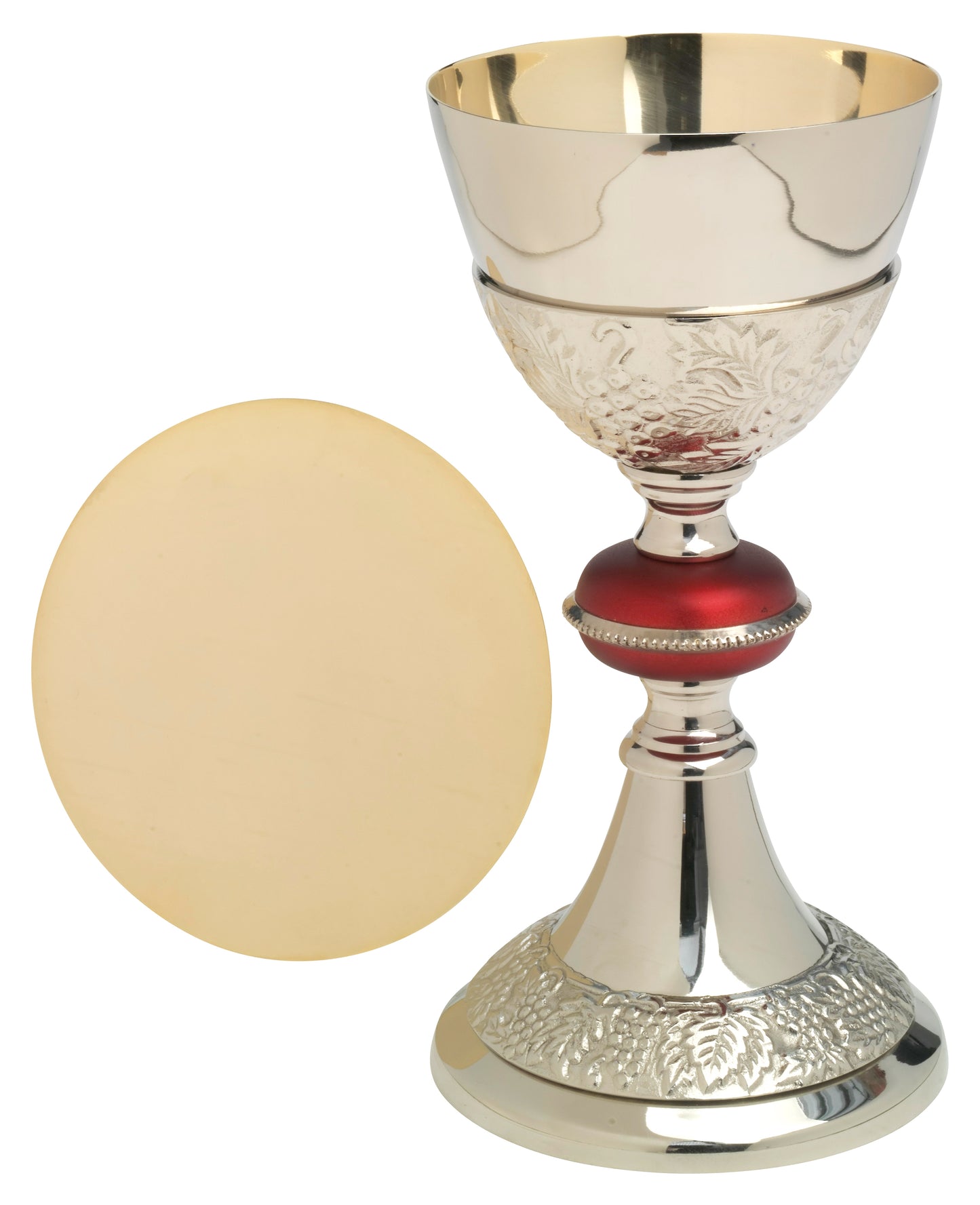 Calice in Ottone Nichelato Interno Dorato Altezza 24 cm