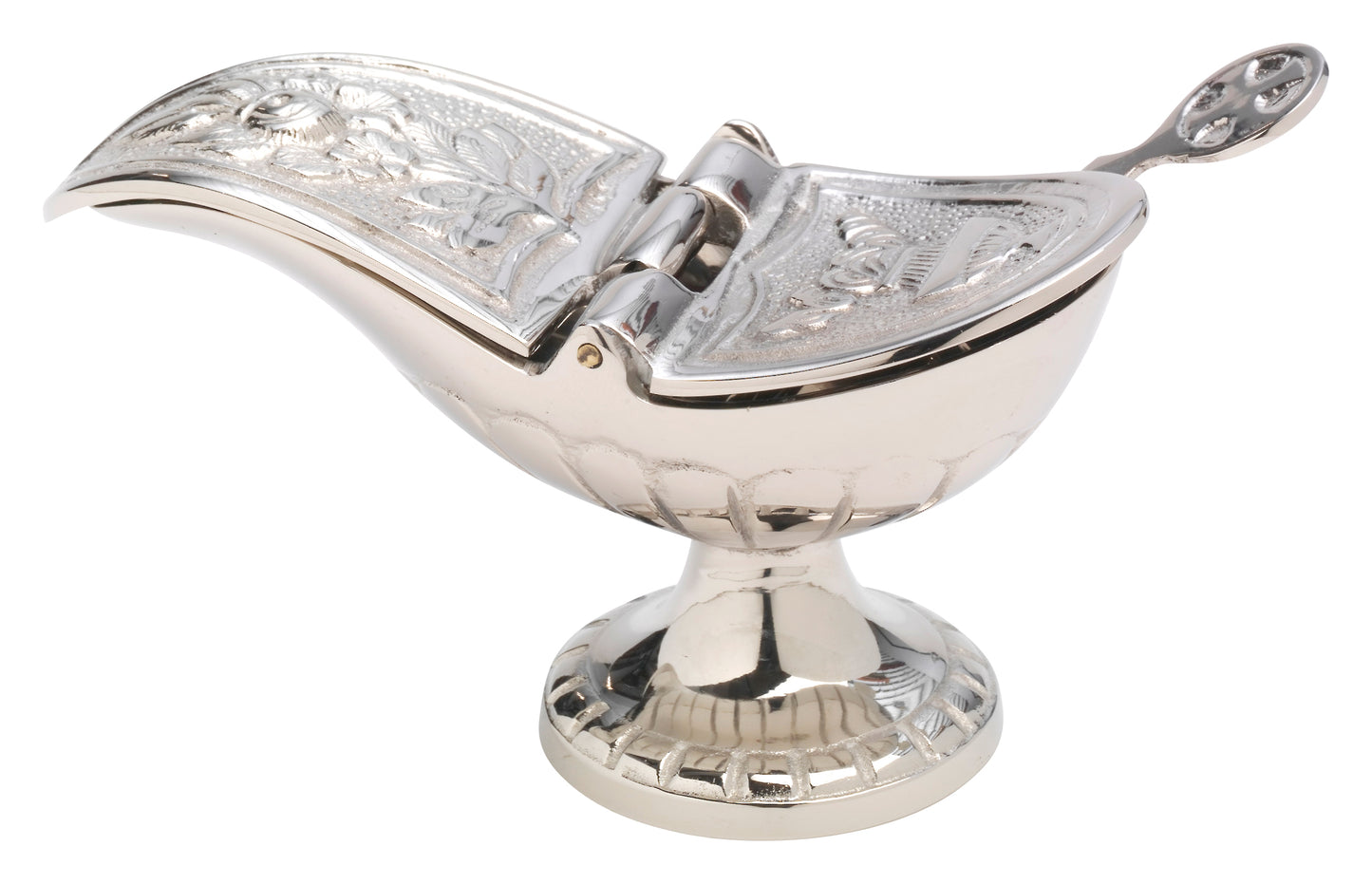 Navetta Classica in Ottone Argentato Altezza 7 cm