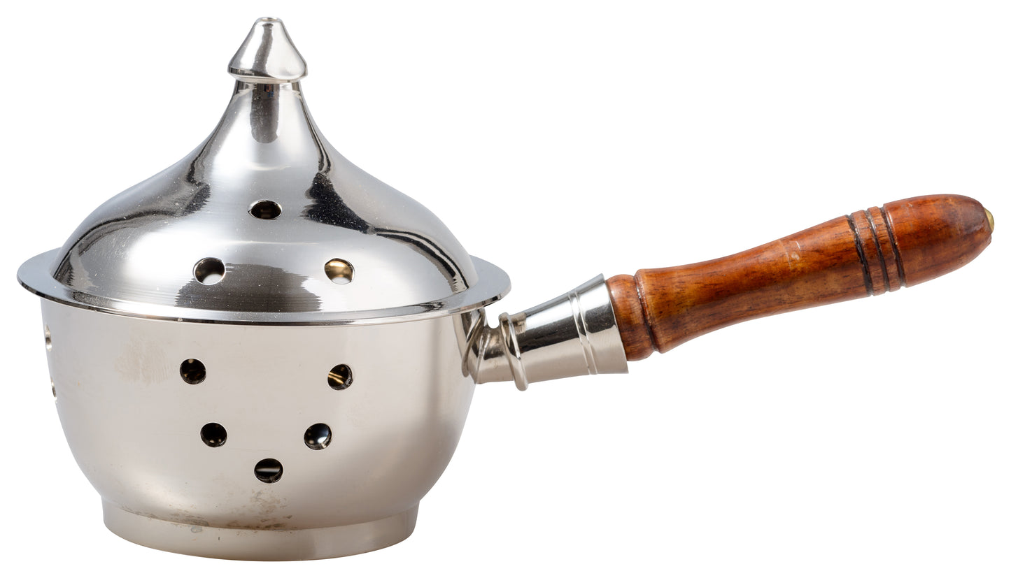 Padella Brucia Incenso in Ottone Argentato Diametro 9 cm