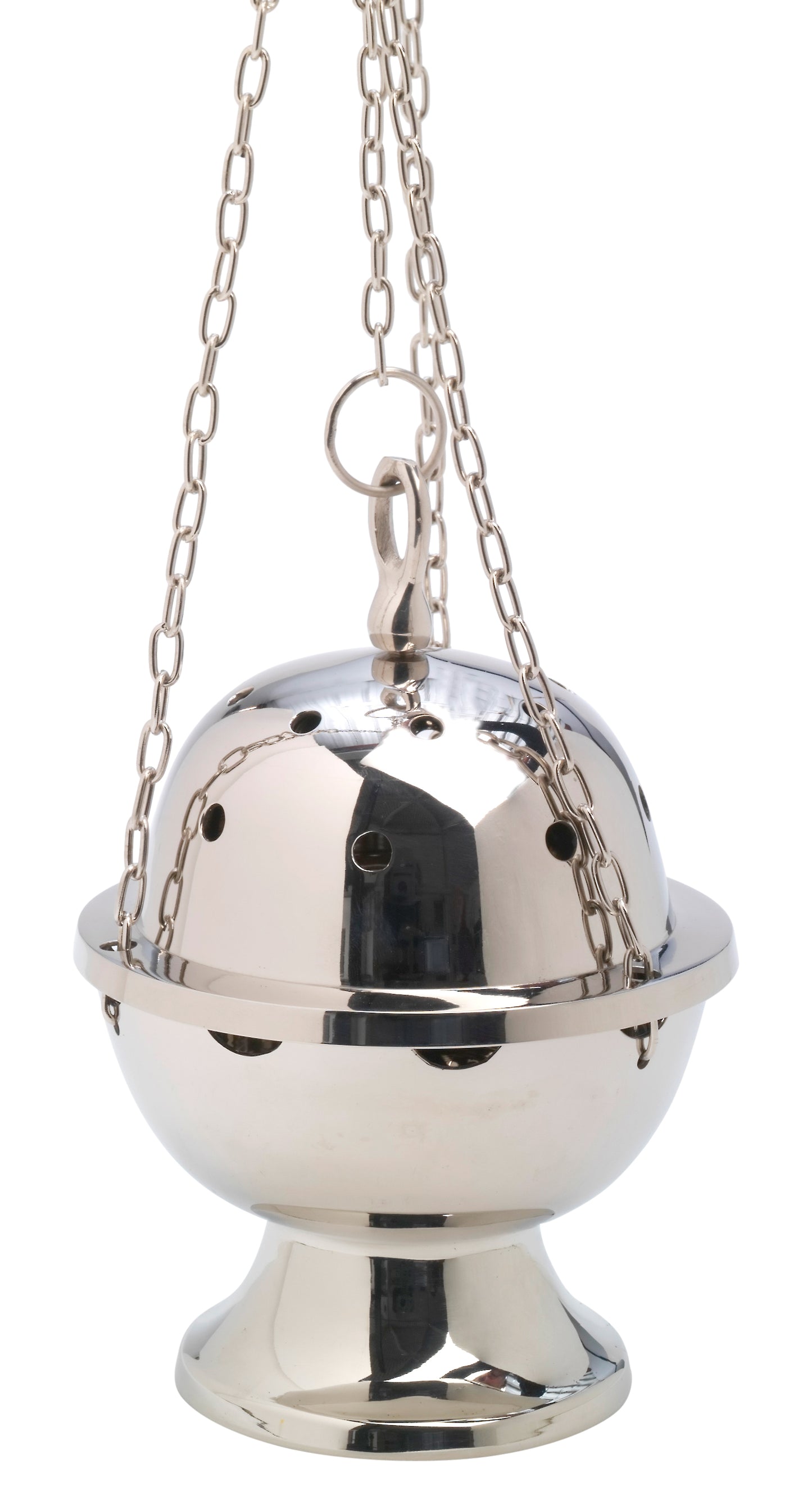 Turibolo in Ottone Argentato Lucido Altezza 23 cm
