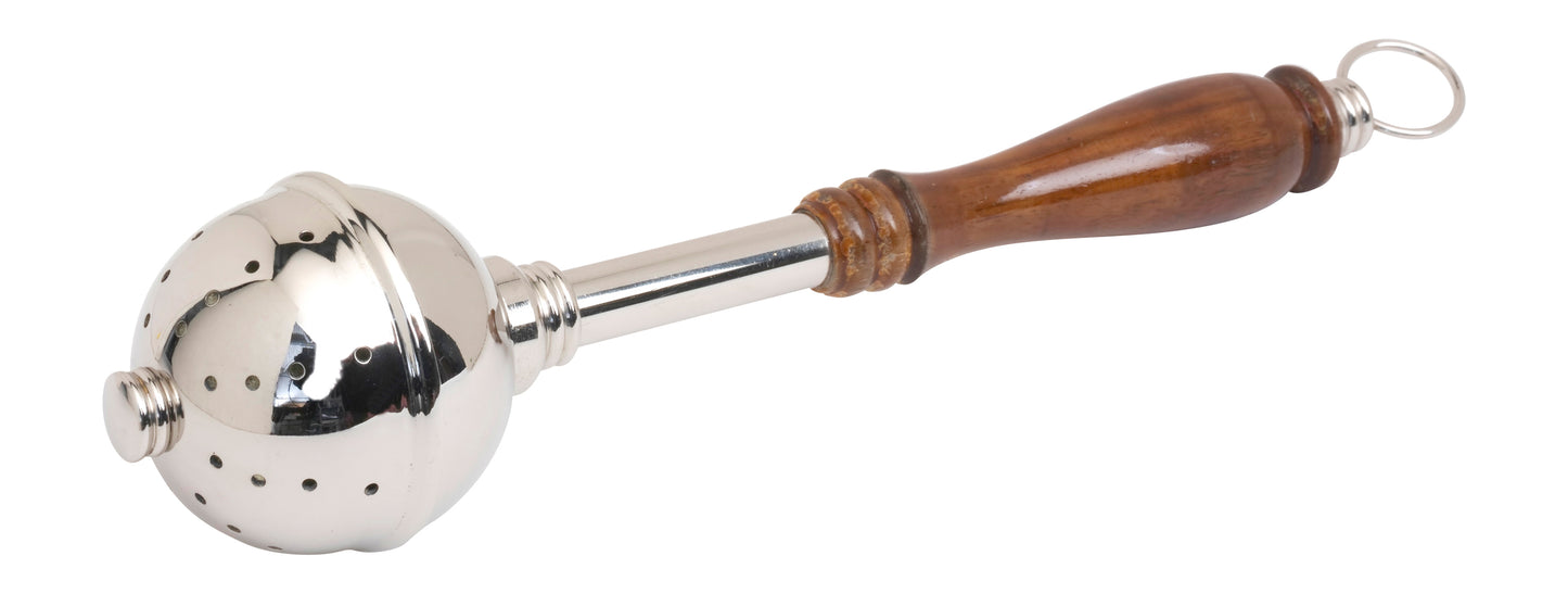 Aspersorio da Secchiello in Ottone e Legno 29 cm