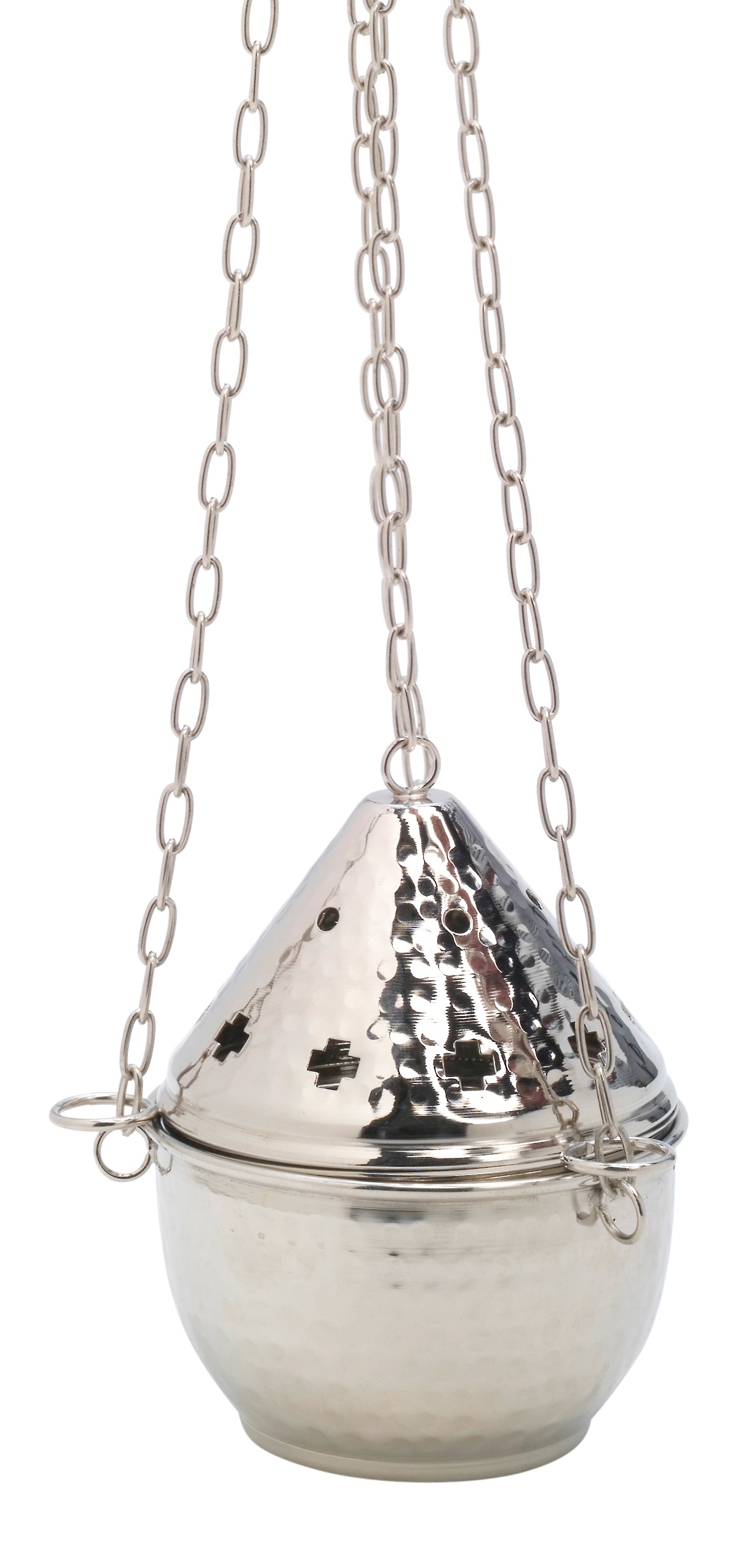 Turibolo in Ottone Argentato Lucido Altezza 14 cm