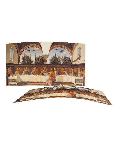 Quadro Tavola in Legno Curvo Concava Ultima Cena 100x50 cm