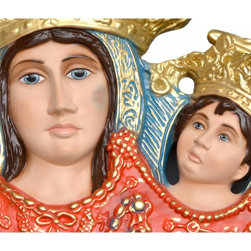 Statua Madonna Maria dell'Arco Busto da Parete 35 cm in Vetroresina 35x35 cm