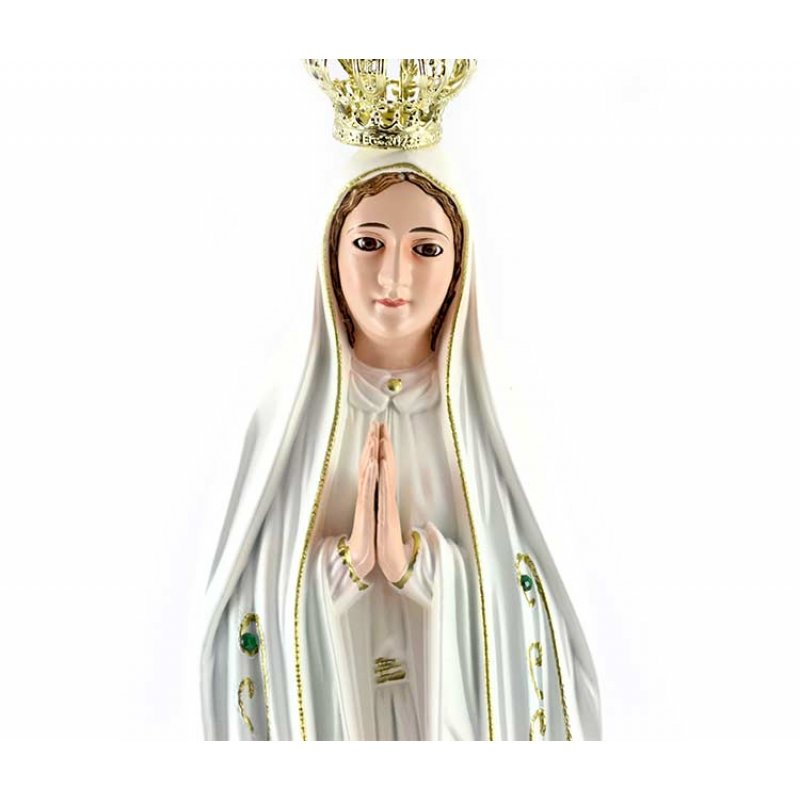 Statua Madonna di Fatima 44 cm in PVC con Occhi di Vetro