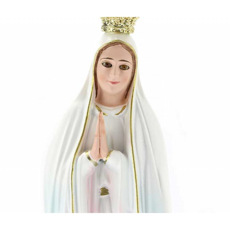 Statua Madonna di Fatima 27 cm in PVC con Occhi di Vetro