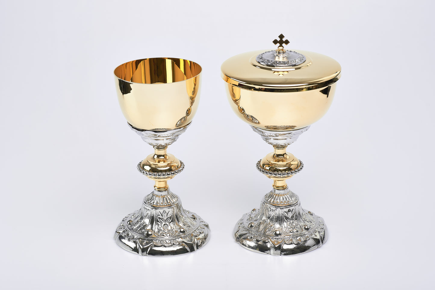 Calice e Pisside Barocco in Fusione Bicolore