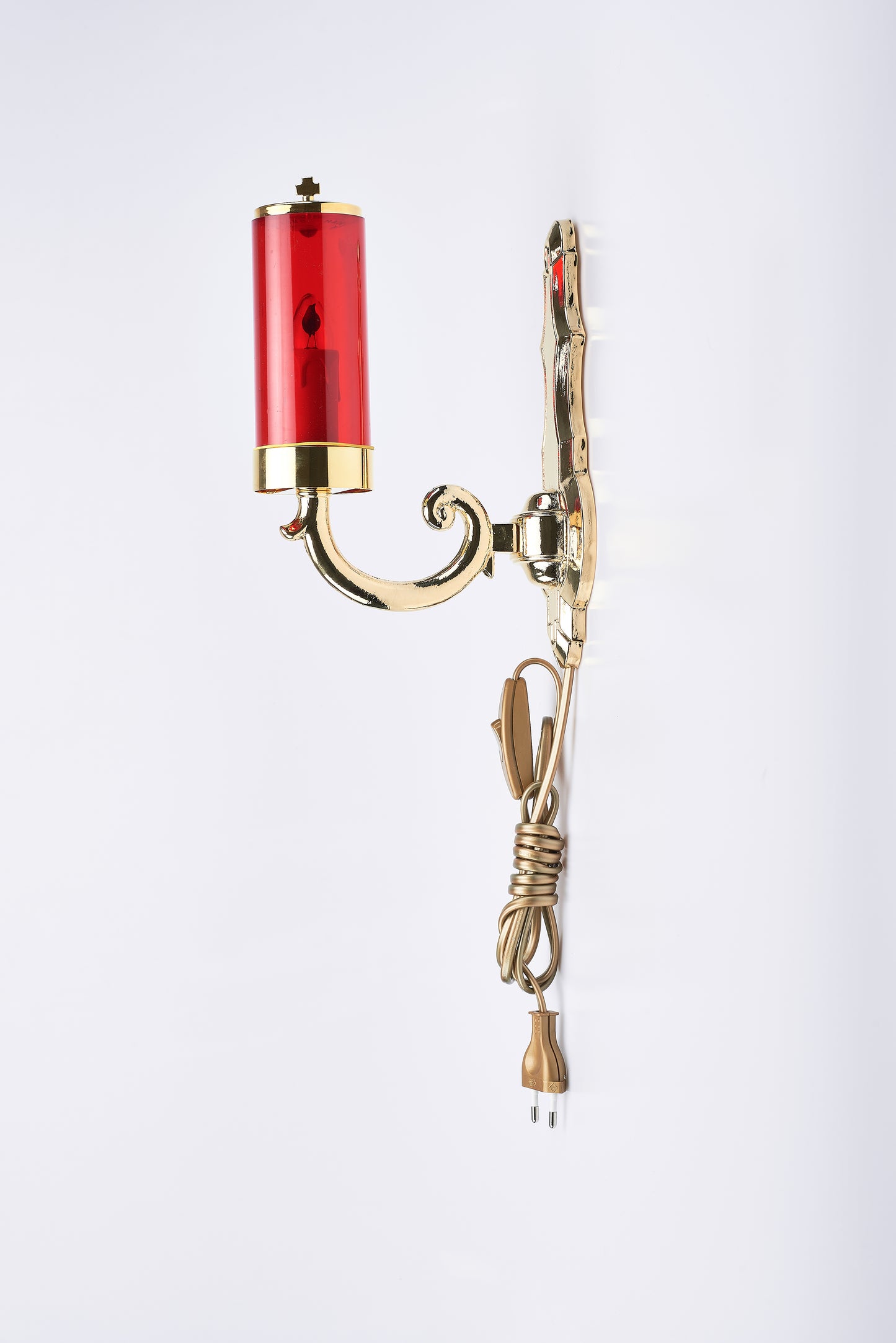 Applique a Muro in Bronzo Dorato con Lampada Inclusa Altezza 23 Centimetri