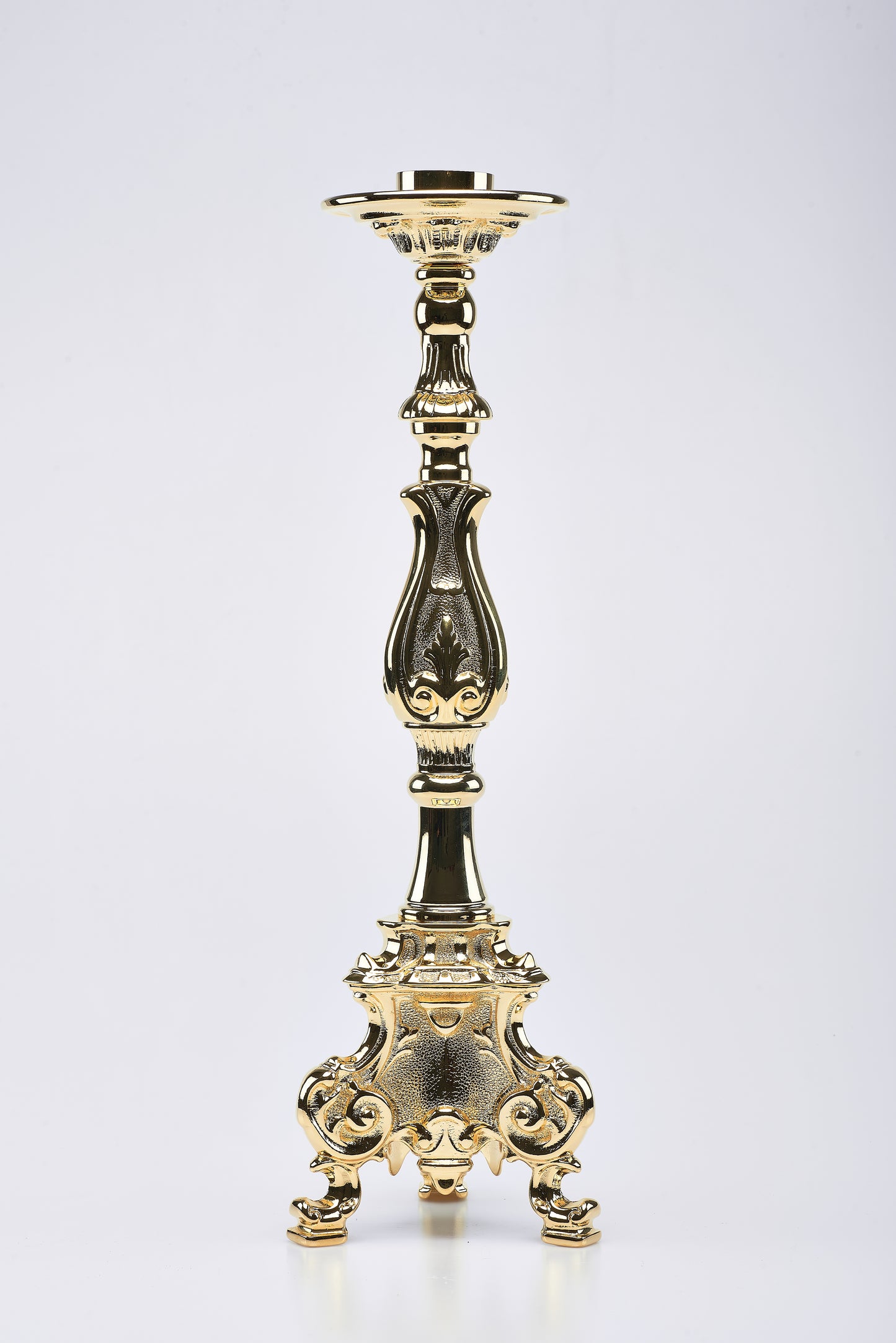Candeliere da Altare in Ottone Dorato Altezza 50 centimetri