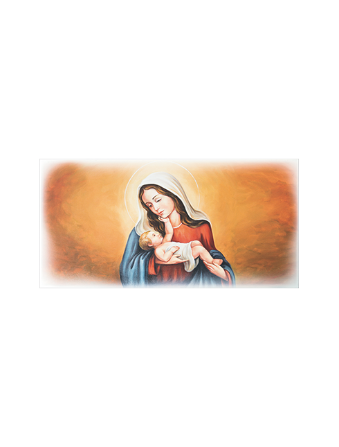 Quadro Tela con Effetto Dipinto Madonna con Bambino 50 x 100 cm