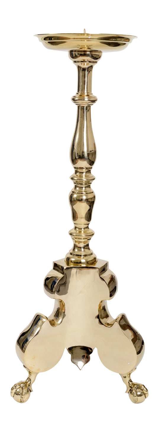Candeliere da Altare in Ottone Dorato Altezza 100 cm