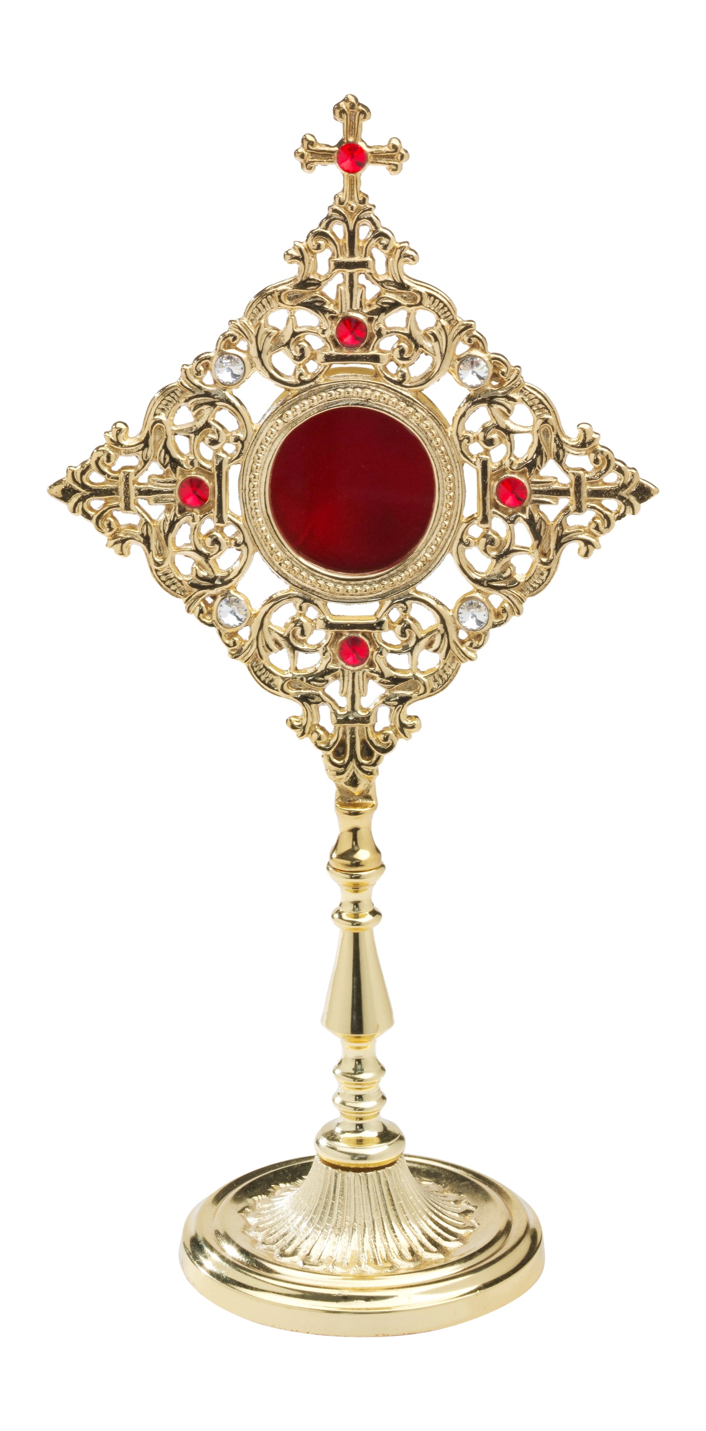 Reliquiario Dorato con Pietre da Appoggio Altezza 32 cm