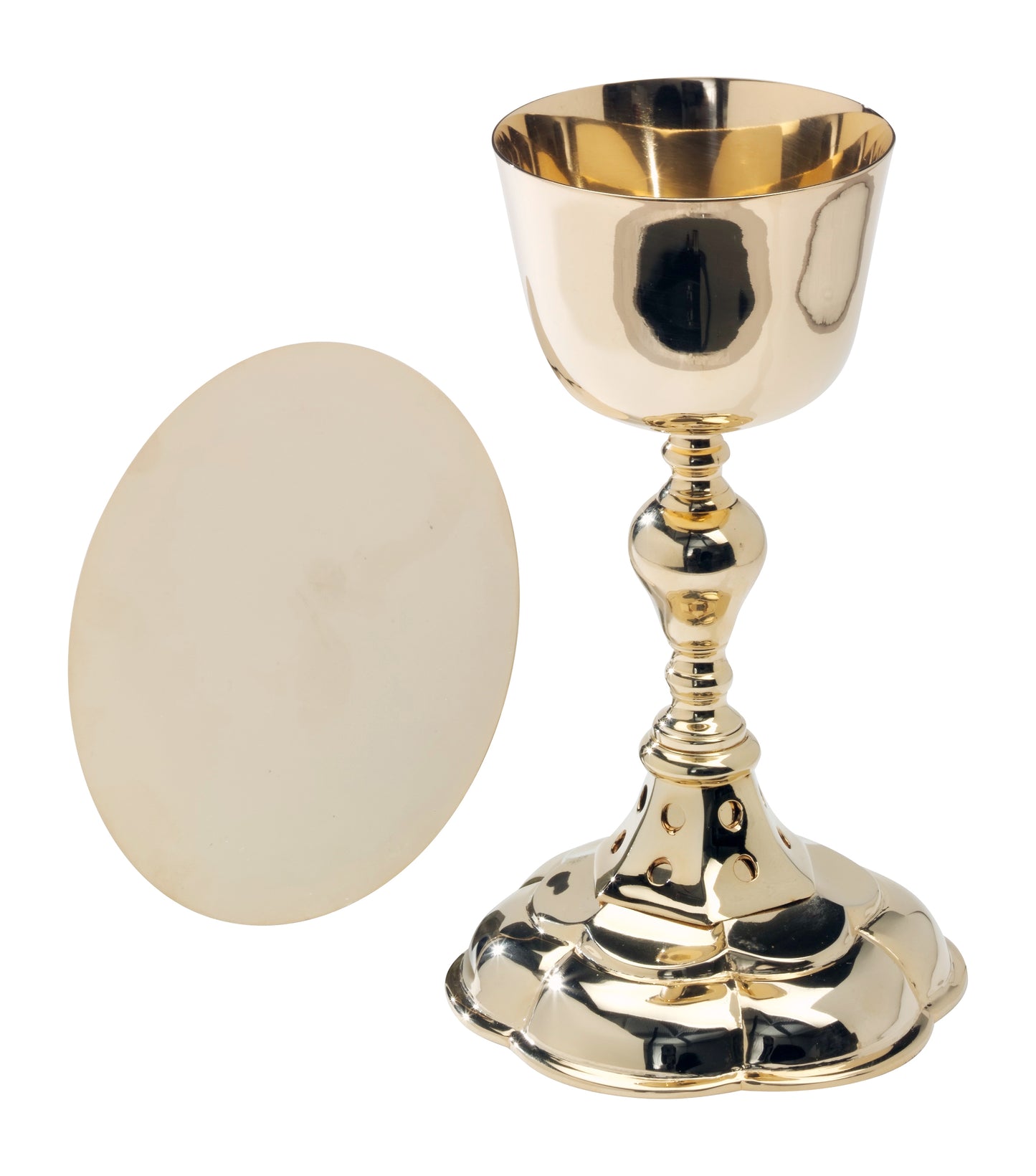 Calice in Ottone Dorato Altezza 22 cm
