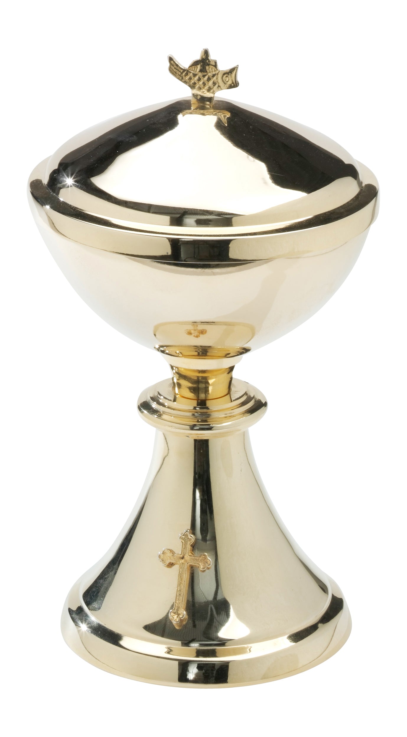 Pisside in Ottone Dorato Altezza 17 cm