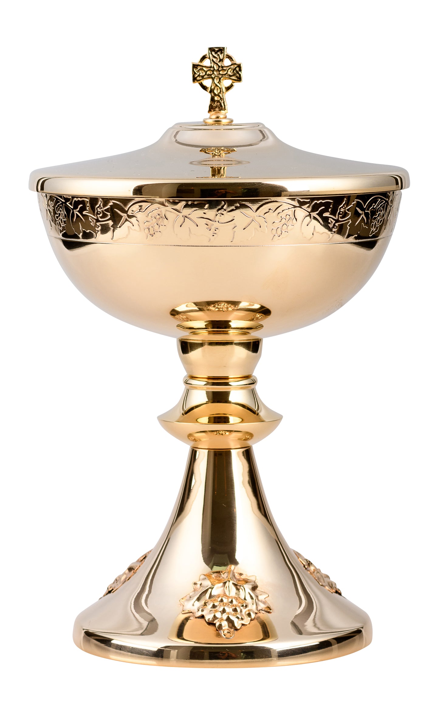 Pisside in Ottone Dorato Altezza 24,5 cm