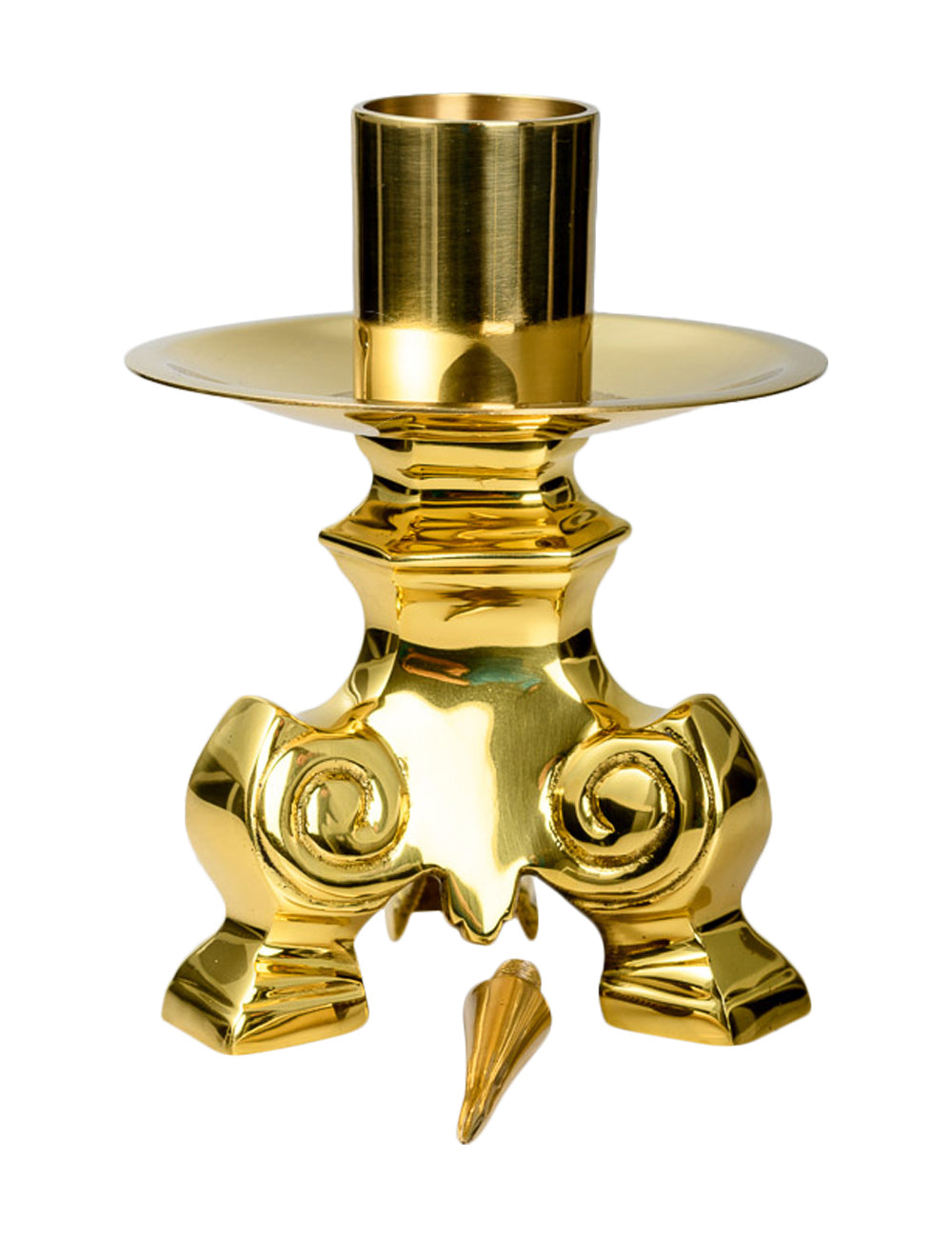 Portacandele da Altare in Ottone Dorato Altezza 11,5 cm