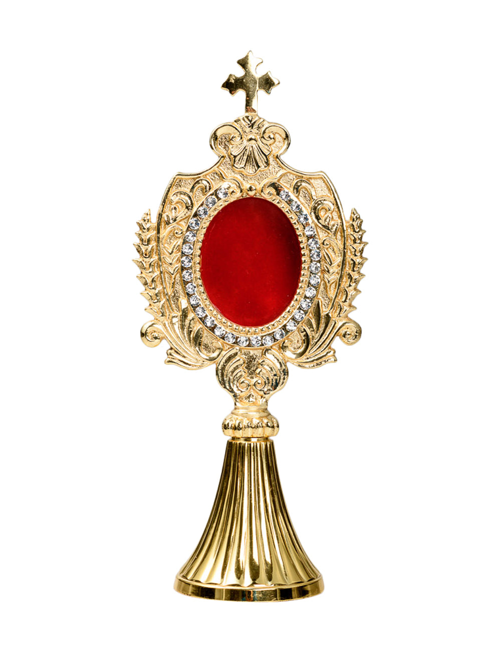 Reliquiario Dorato con Pietre da Appoggio Altezza 22 cm