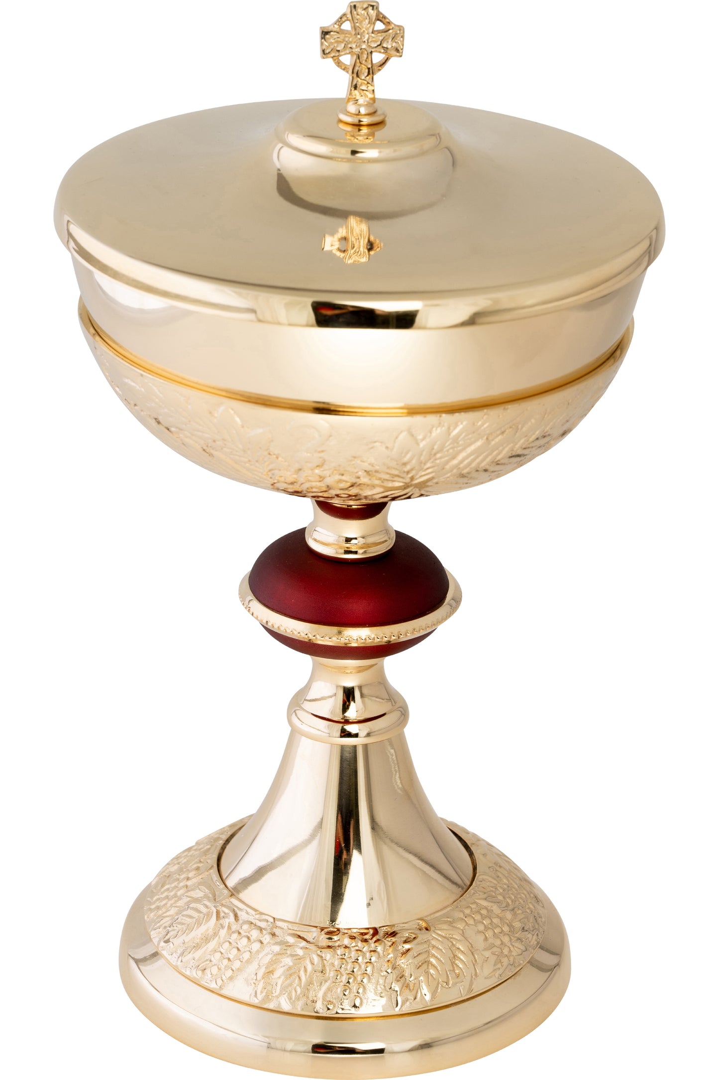 Pisside in Ottone Dorato Altezza 27 cm