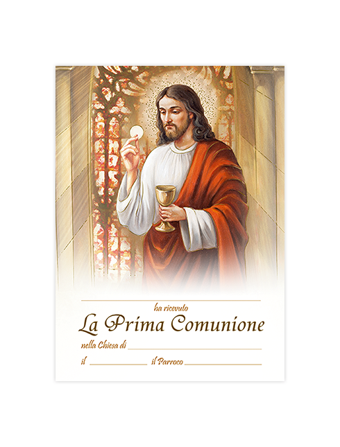 Diplomino Pergamena da Compilare "Prima Comunione" 18x24 cm 100 Pezzi