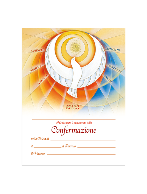 Diplomino Pergamena da Compilare "Confermazione" 18x24 cm 100 Pezzi