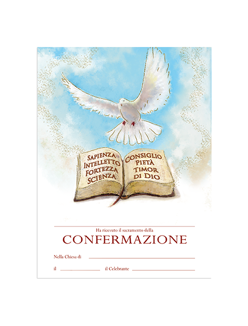 Diplomino Pergamena da Compilare "Confermazione" 18x24 cm 100 Pezzi