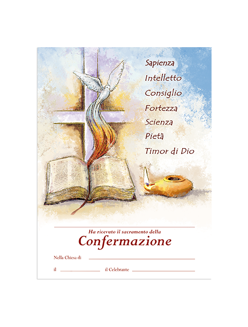 Diplomino Pergamena da Compilare "Confermazione" 18x24 cm 100 Pezzi