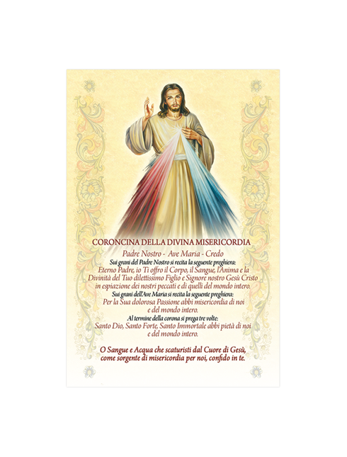 Diplomino in Carta Pergamena Divina Misericordia 10x15 cm 100 Pezzi