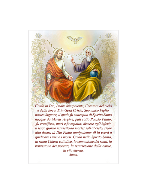 Diplomino in Carta Pergamena Preghiera Credo 10x15 cm 100 Pezzi