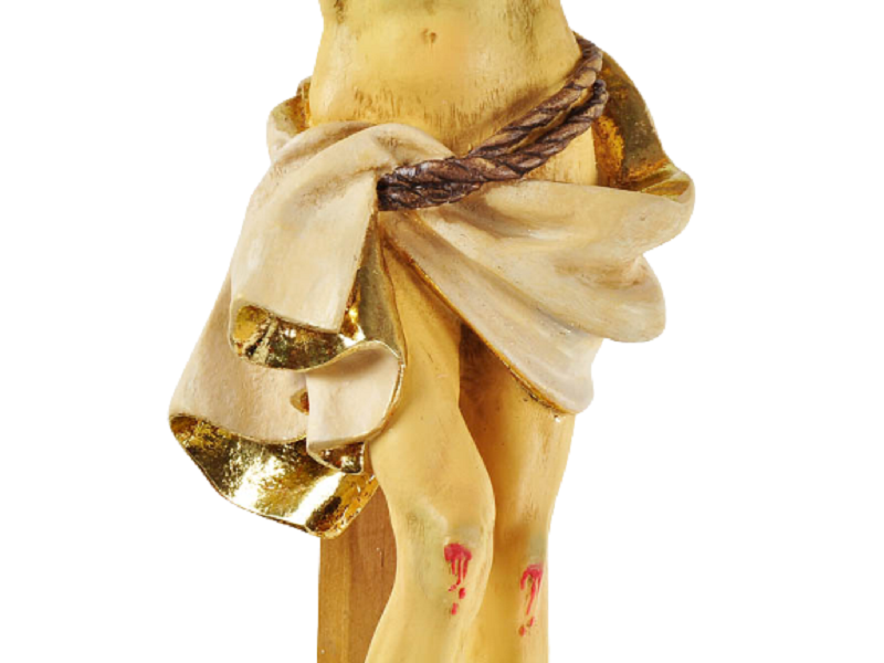 Crocifisso da Appendere con Croce in Legno e Cristo in Resina 28x55 cm