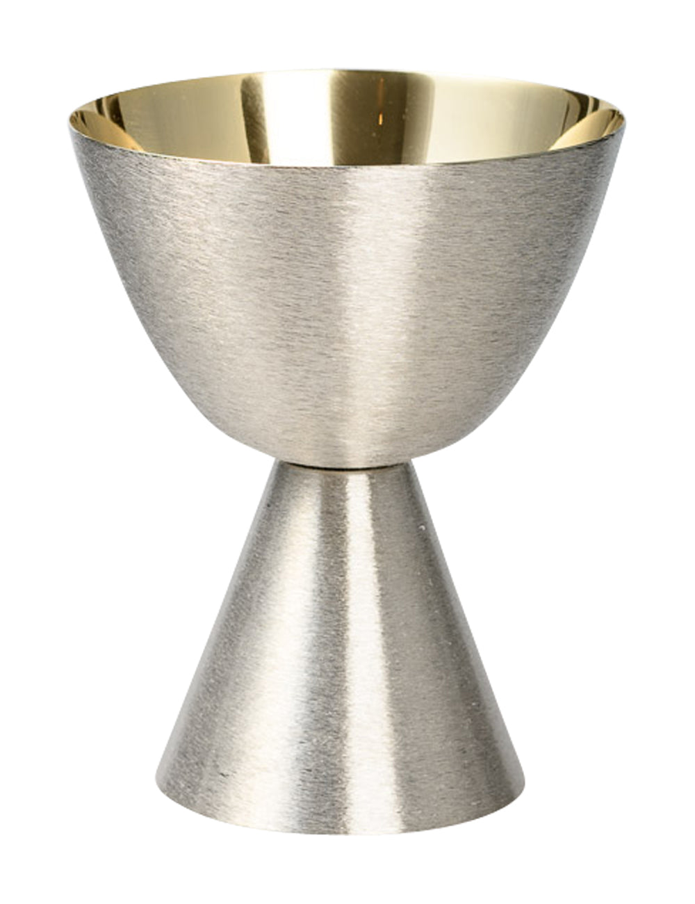 Calice in Ottone Nichelato Interno Dorato Altezza 15 cm