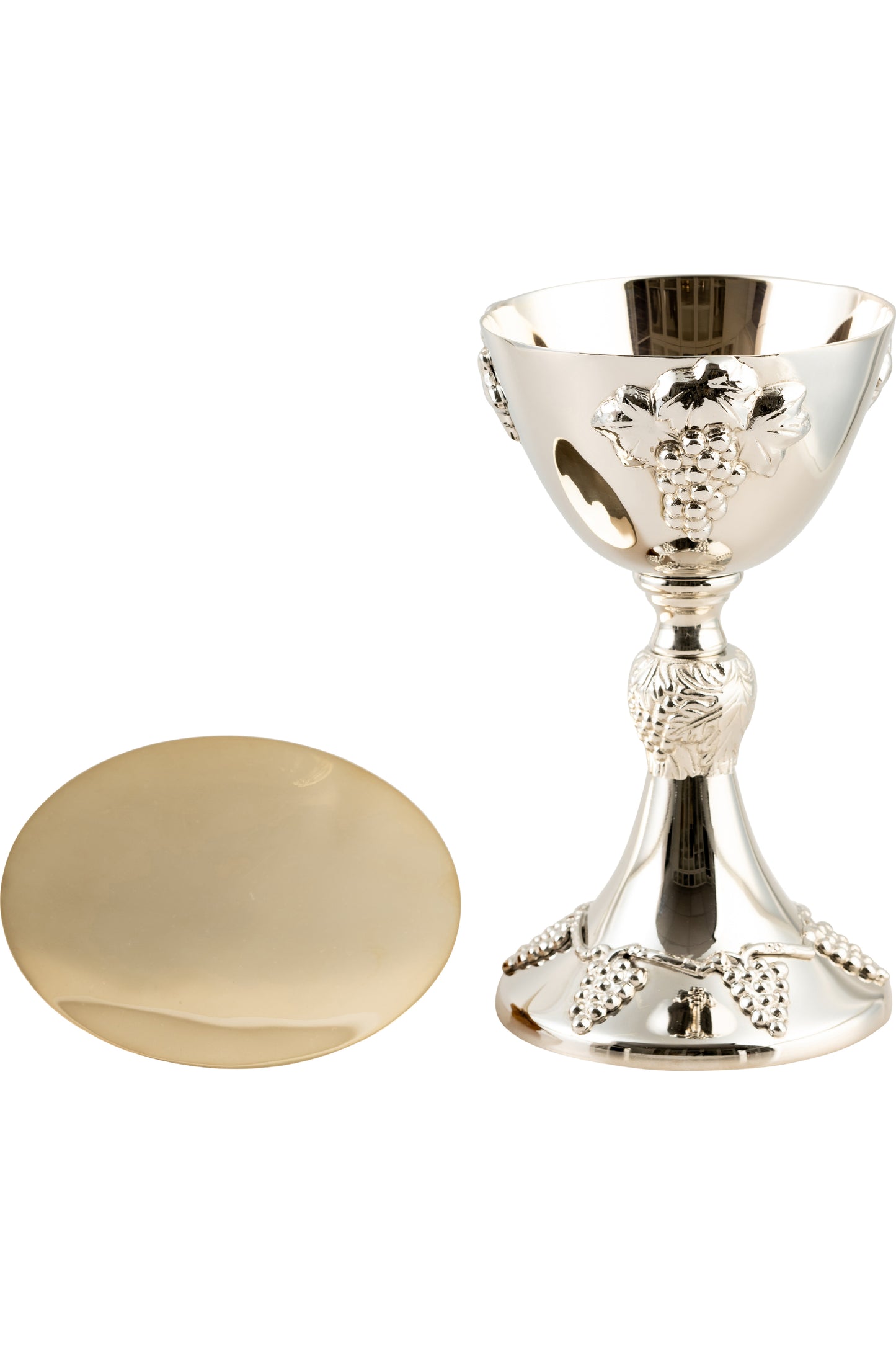 Calice in Ottone Nichelato Interno Dorato Altezza 21,5 cm