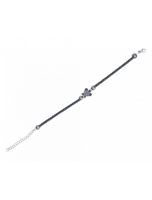 Bracciale Ematite Angelo con Preghiera in Argento Astuccio Incluso