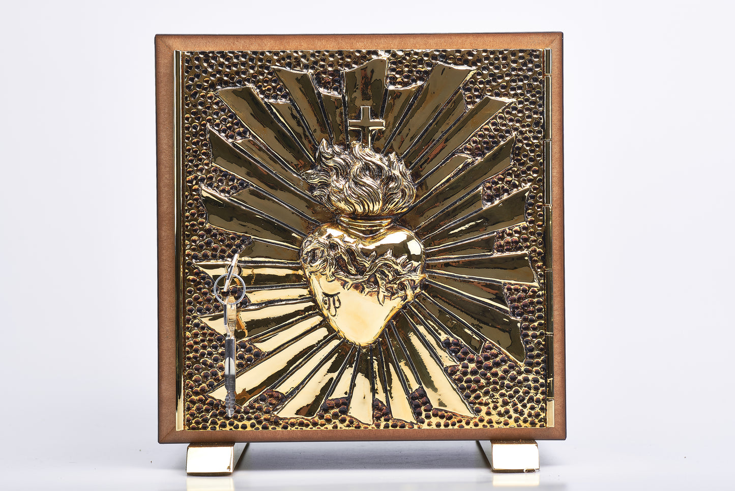 Tabernacolo Sacro Cuore con Porte Blindate in Fusione di Ottone