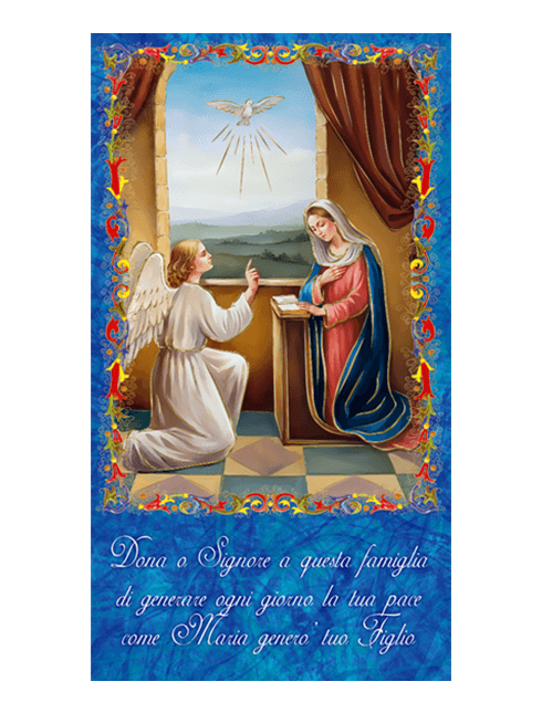 Benedizione per la Casa Madonna con Angelo Custode 12x22 cm 100 Pezzi