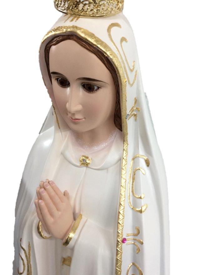 Statua Madonna di Fatima 95 cm in PVC con Occhi di Vetro