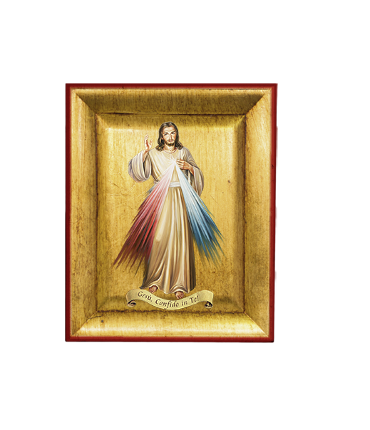 Quadretto Gesù Misericordioso Icona con Foglia Oro