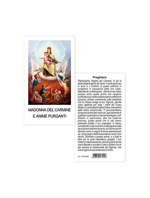Immagine Madonna del Carmine e Anime Purganti 6x10,5 cm 100 Pezzi