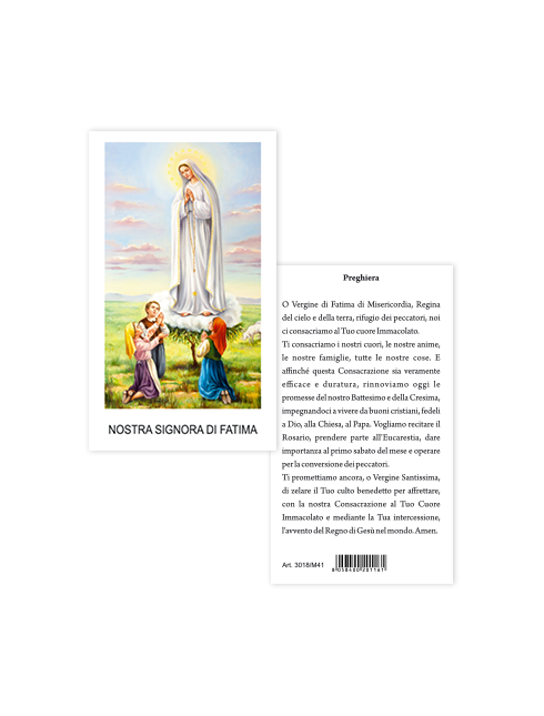 Immagine Nostra Signora di Fatima 6x10,5 cm 100 Pezzi