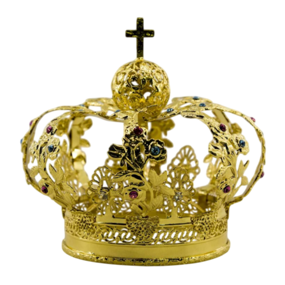 Corona Fiori Filigrana con Strass in Ottone Finitura Dorata