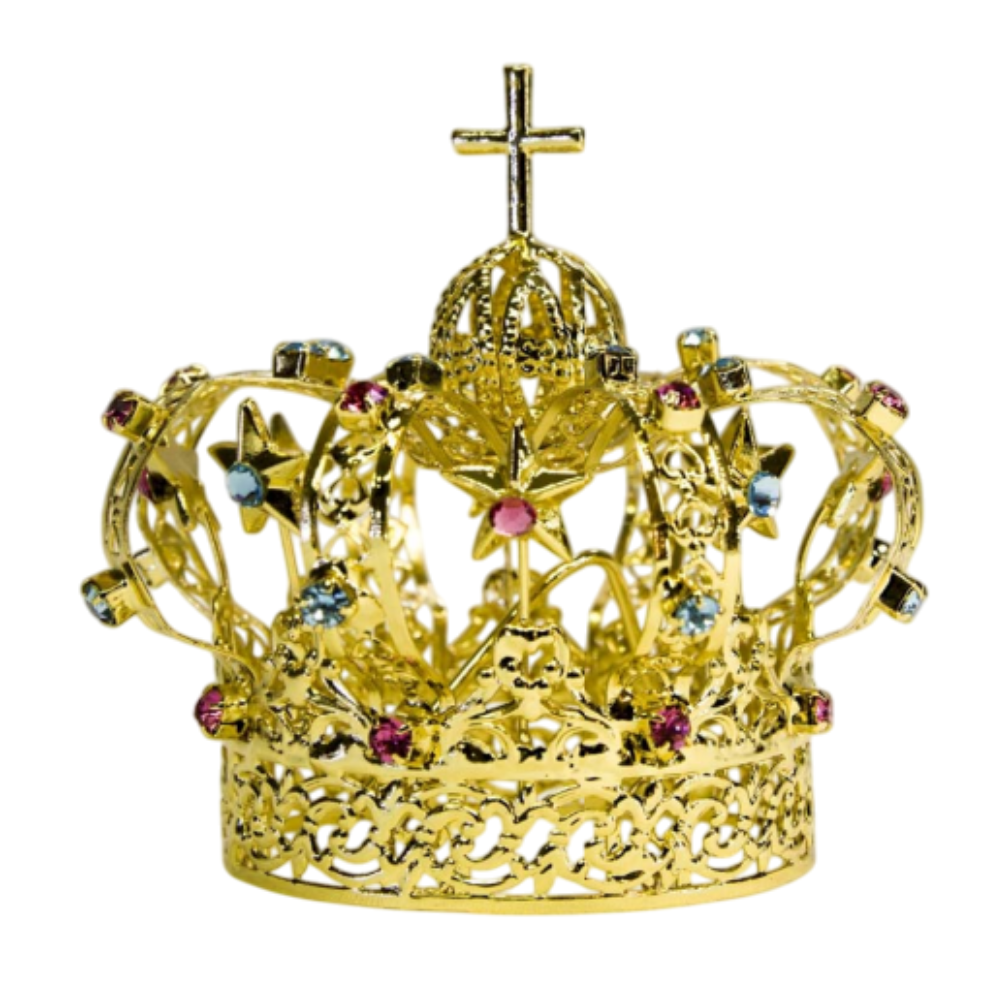 Corona Filigrana con Stelle e Strass in Ottone Finitura Dorata